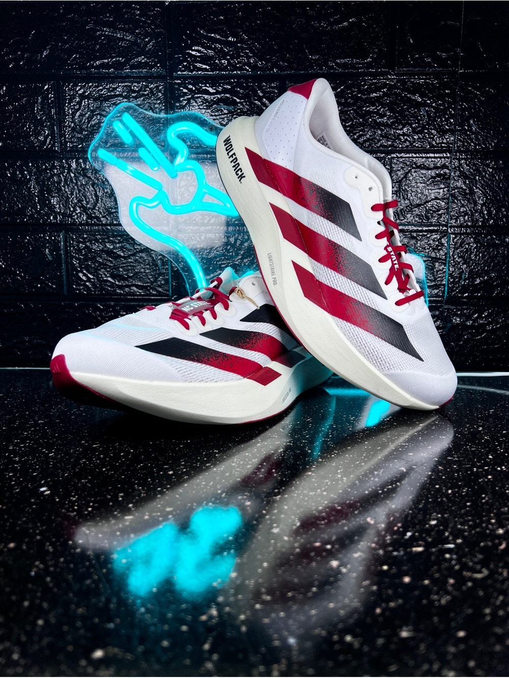 Adidas Adizero Evo SL Men's Walking Gym Running Shoes Sneakers White Red - 11.5